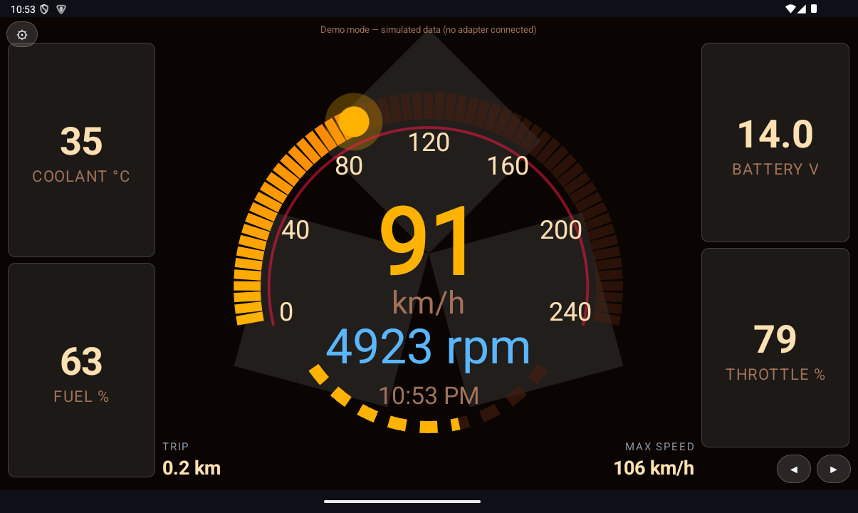 RGB OBD Ember Orange gauge design
