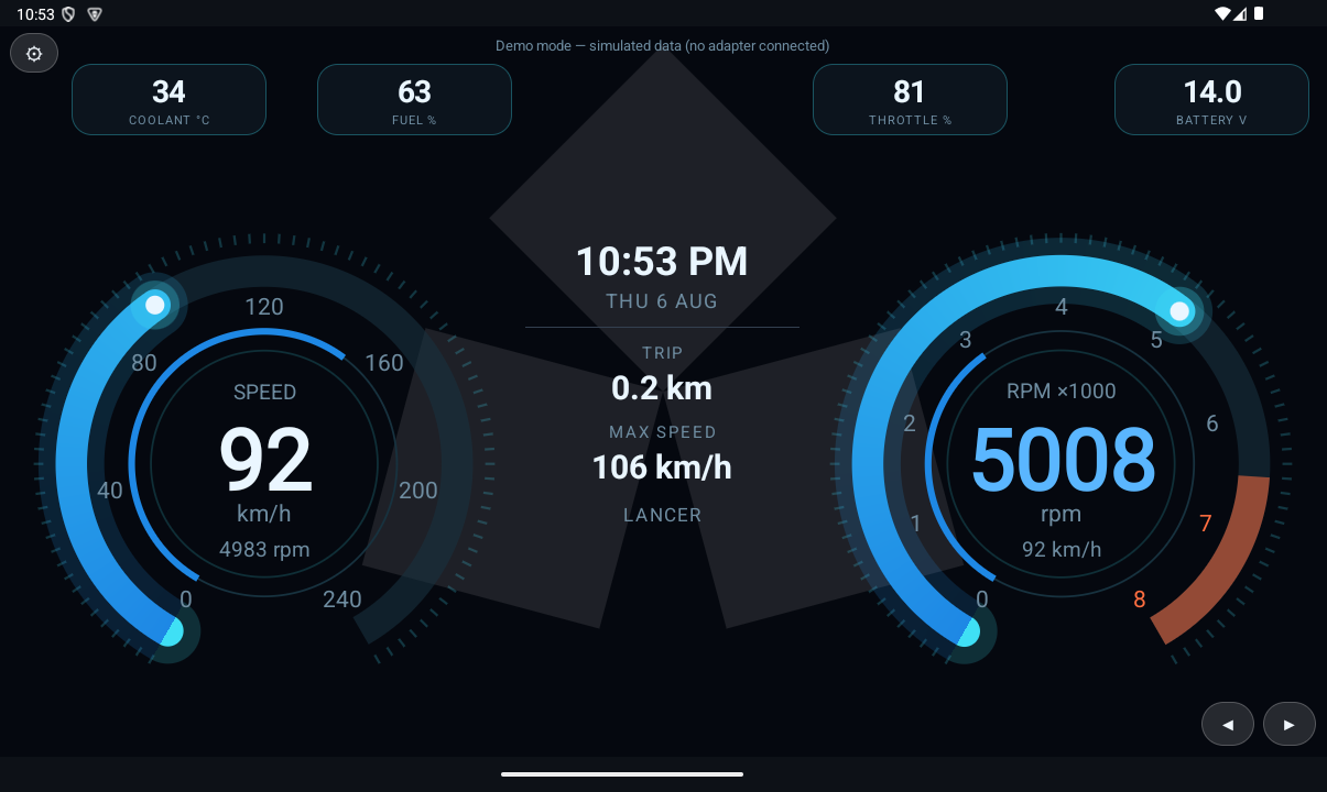 RGB OBD Halo Blue gauge design