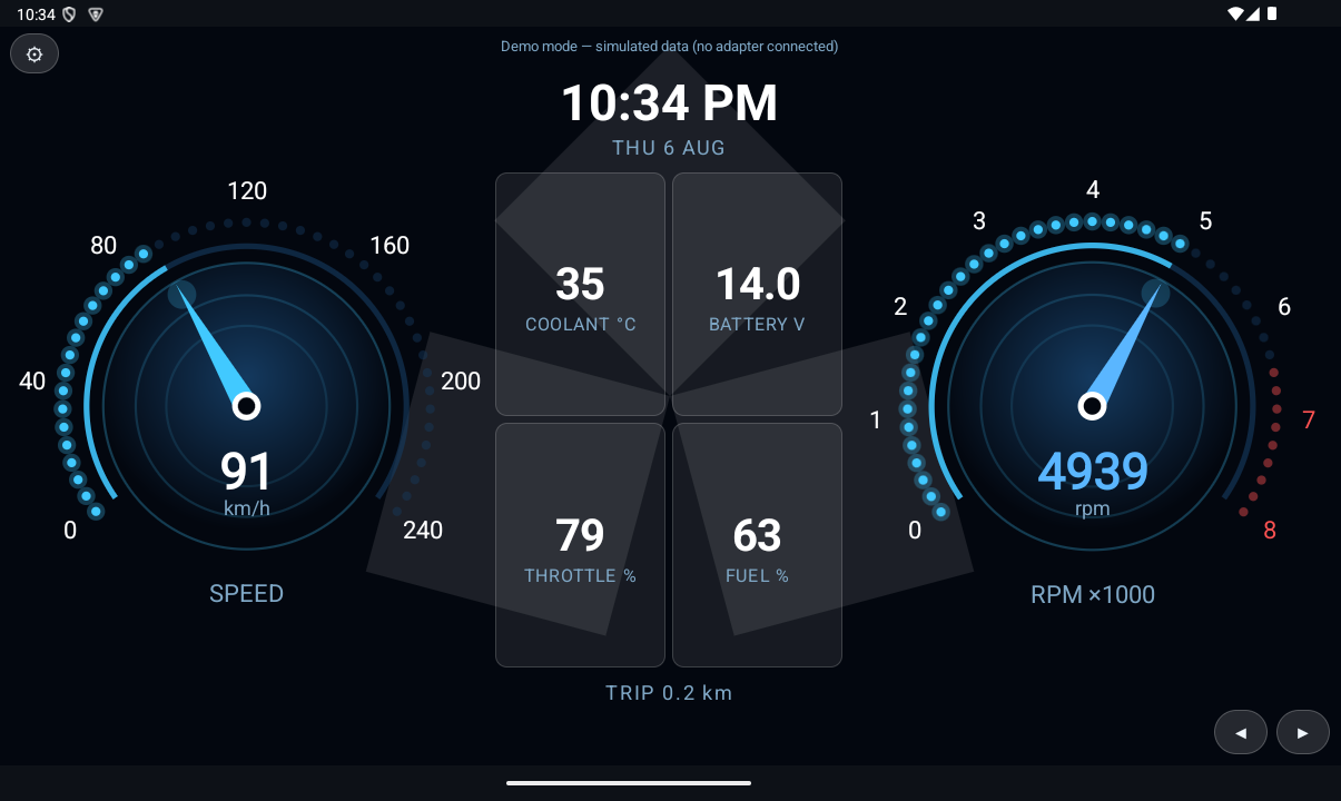 RGB OBD HUD Blue gauge design