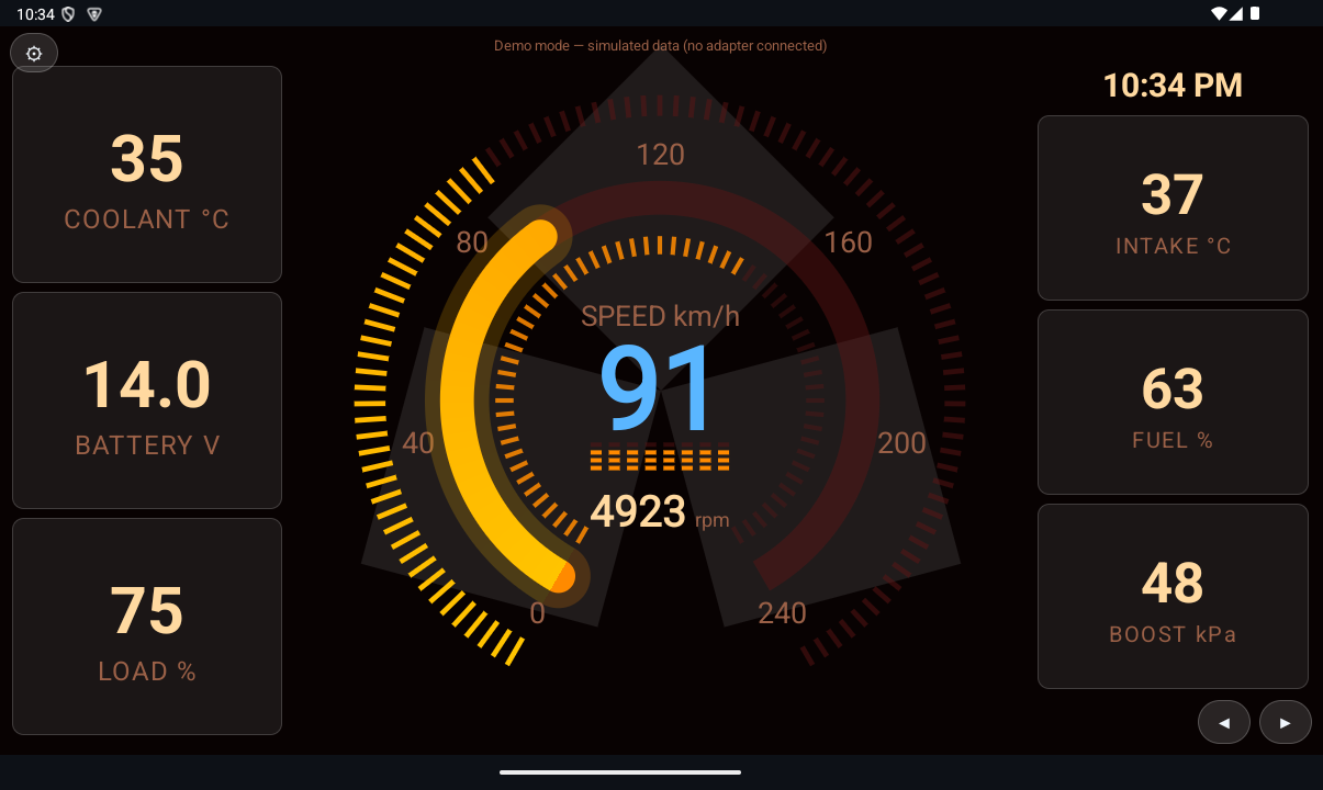 RGB OBD Pulse Red gauge design